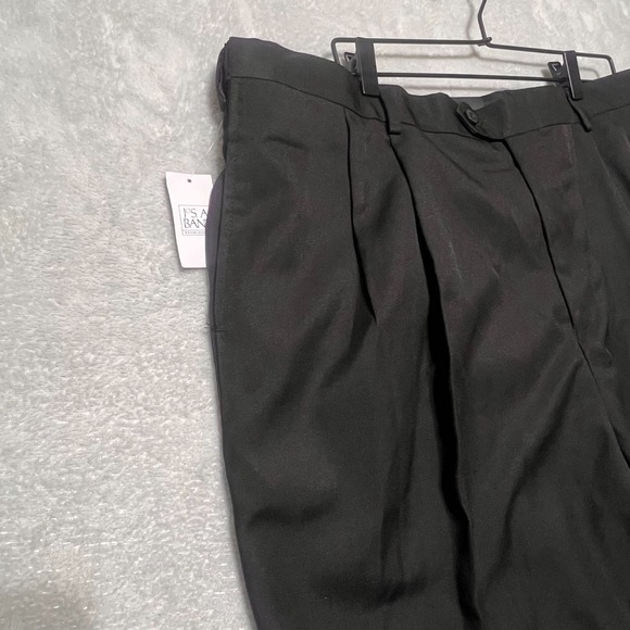 Jos. A. Bank Traveler Men's Dress Pants 44x32 Black NWT Traditional Fit Wrinkle - Picture 5 of 9